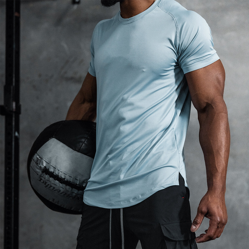 Mens Fitness Short-sleeve T-shirt Top