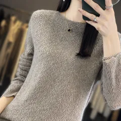 Heavy Industry Round Neck Sweater Hollow Out Loose Pullover Women - Purple Cashmere - View 1