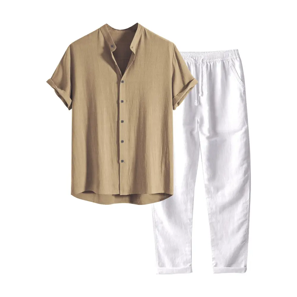 Men's Stand Collar Fashion Casual All-match Slim Fit Cotton