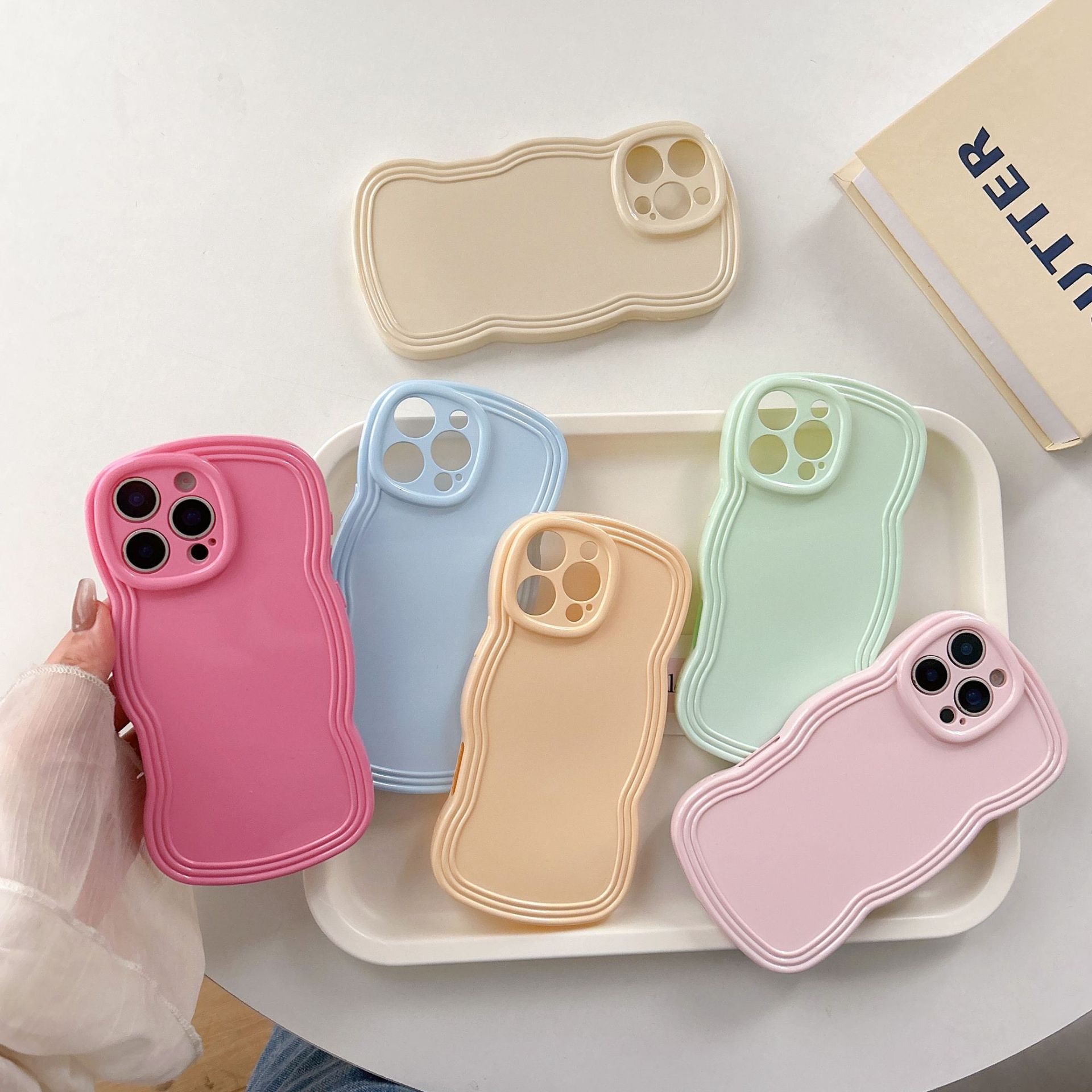 Simple Cream Candy Color Wave Phone Case - Image 4