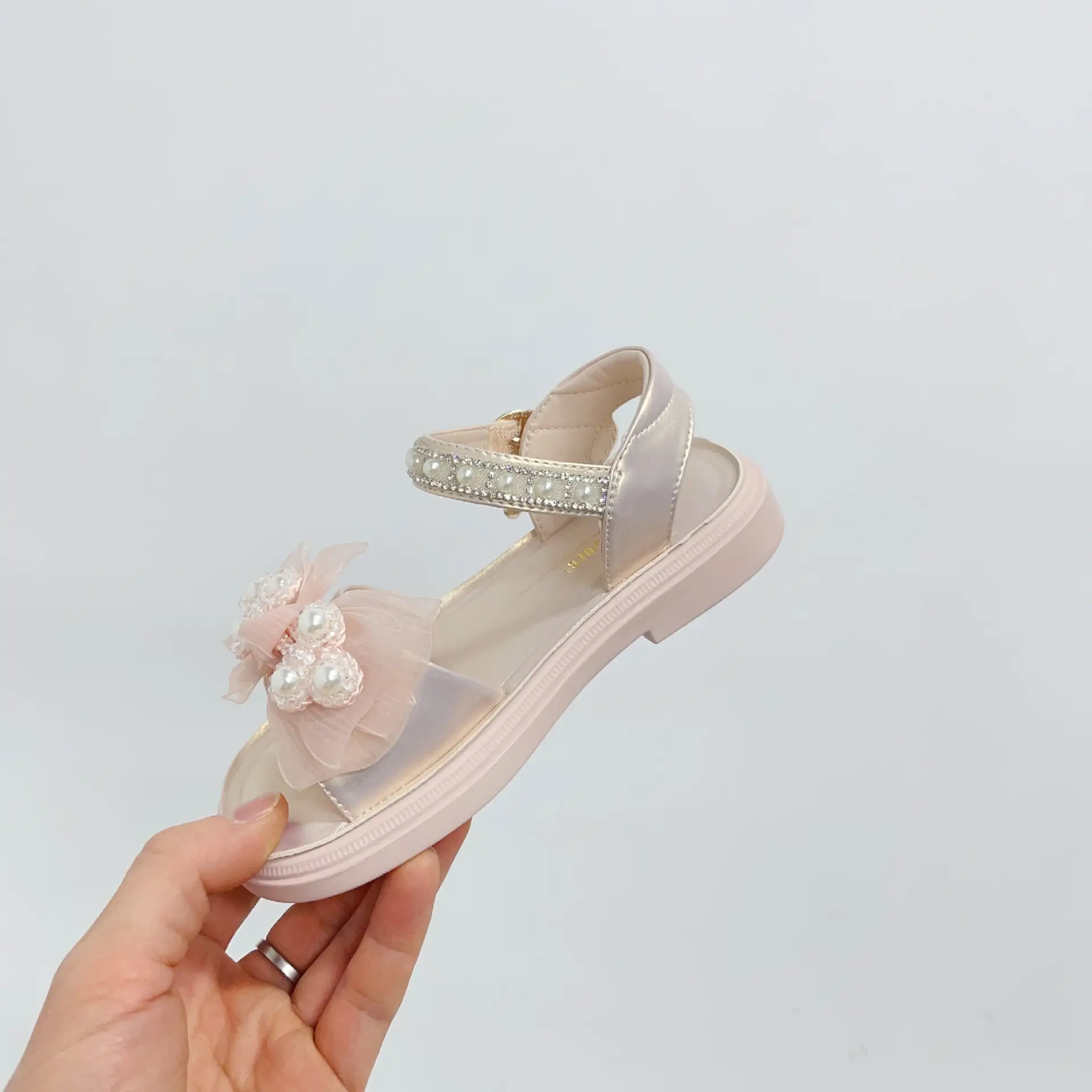 Sweet Pearl Bow National Style Princess Sandals