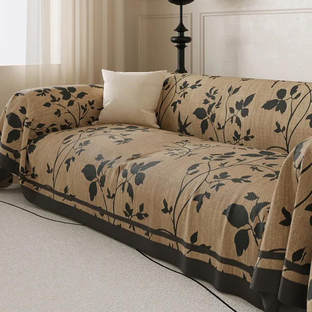 Retro Four Seasons Universal Non slip Wear resistant High Sense Living Room Sofa Cover Moonbank Notes Brown - Shop at LoveMi