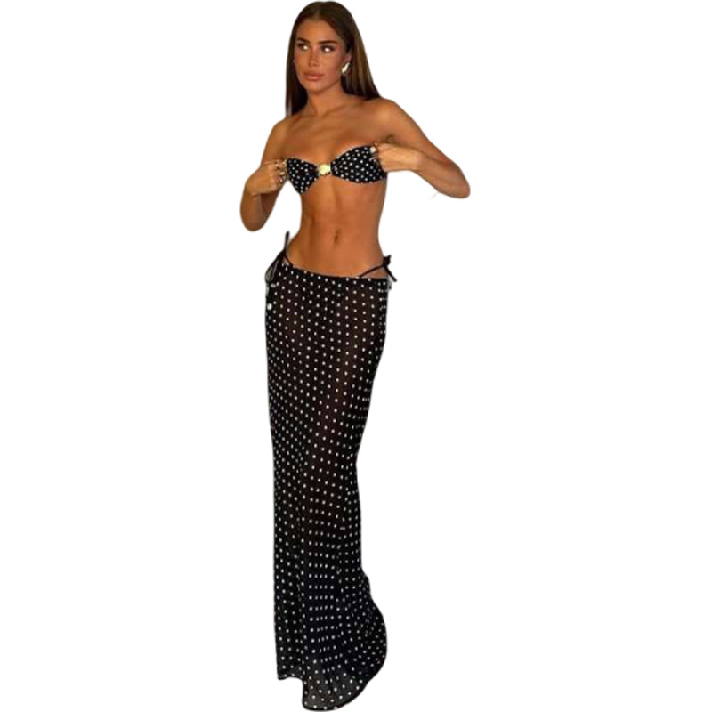 Women's Sheath Mesh Skirt Two-piece Set