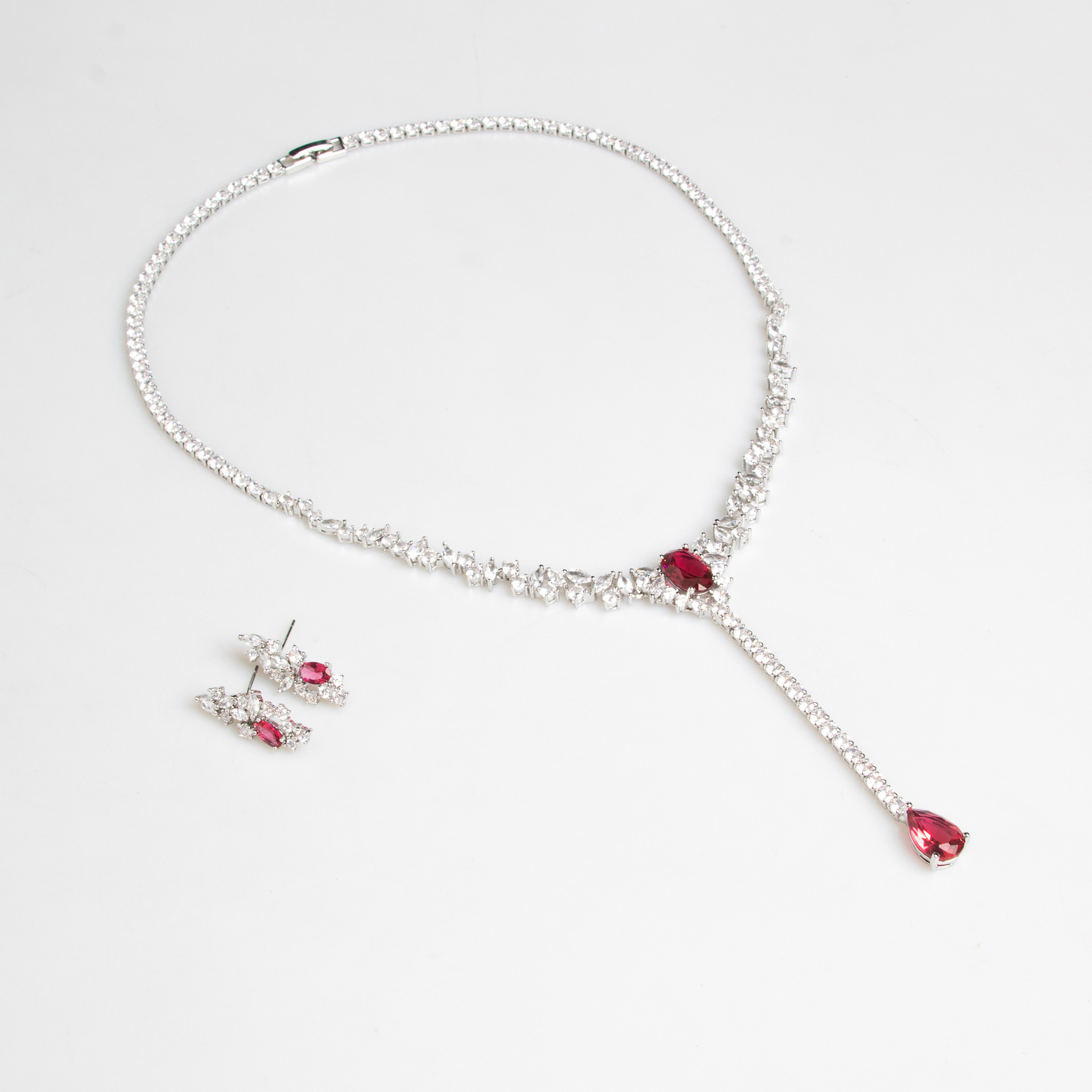 Copper Zircon Water-Drop Necklace