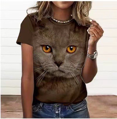 Fashion Animal Print Short Sleeve