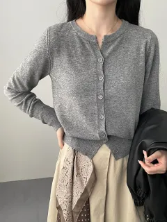 Gentle Pink Sweater Women's Soft Glutinous Skin-friendly Sweater - Gray - View 1