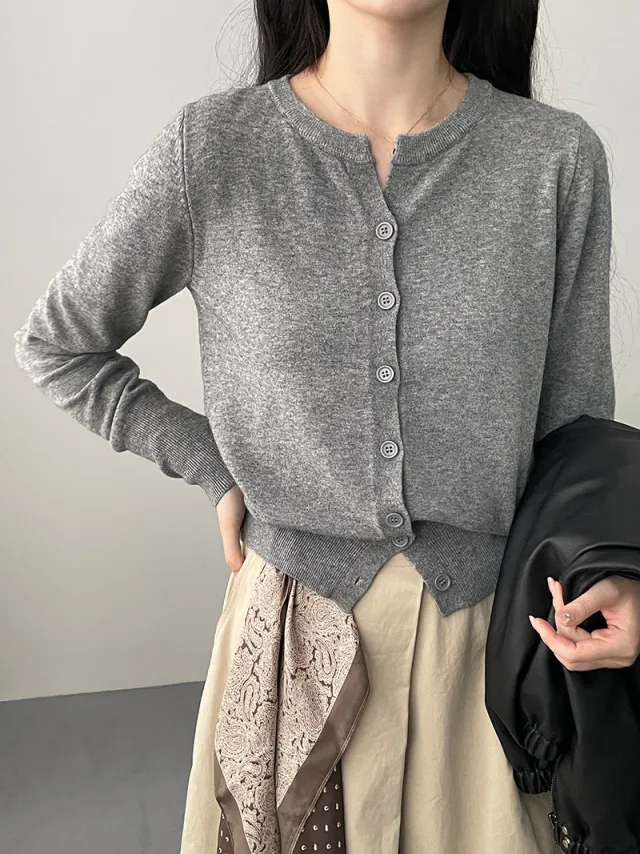 Gentle Pink Sweater Women's Soft Glutinous Skin friendly Sweater Gray - Shop at LoveMi