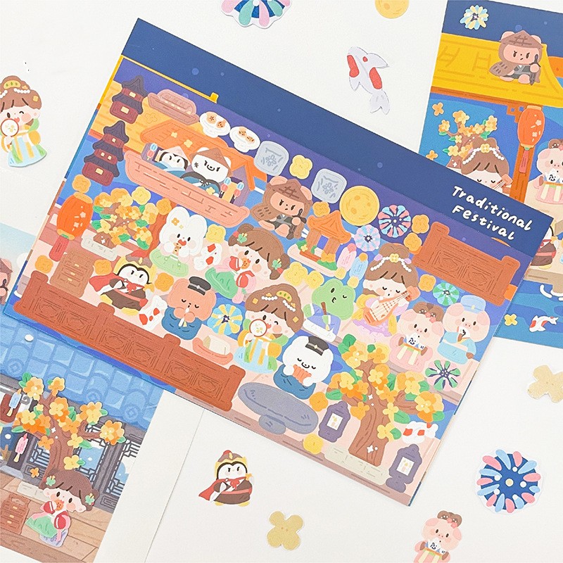 Stickers Waterproof Cartoon Cute Collage Material Hand Account