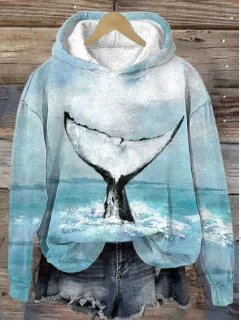 Women's Loose Draping Effect Hooded Coat Sweatshirt Style 2 5Xl - Shop at LoveMi