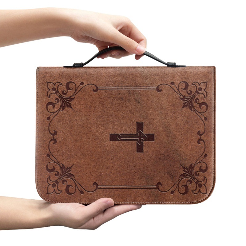 Title 4, Printed Pu Slipcover Clutch Cross Church Book C...