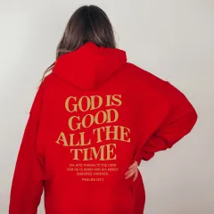 Men's And Women's Brushed Hoody-letter Slogan Kangaroo Pocket Drawstring Hoodie - Red - View 1