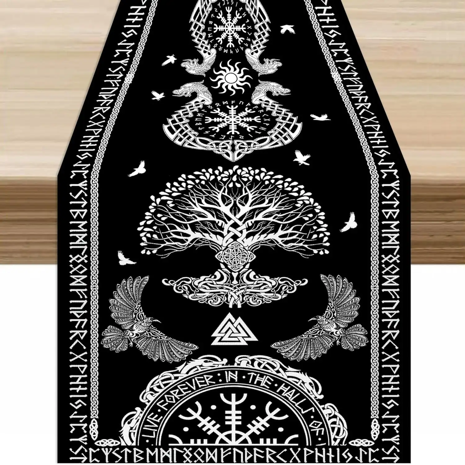 Nordic Mythology Ancient Animal Totem Printed Table Runner