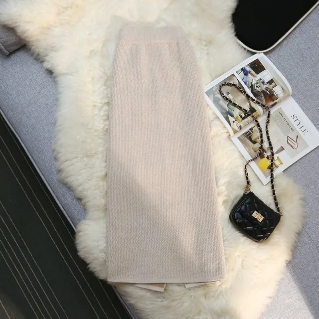 Mink Fur Knitted Skirt For Women Autumn And Winter Oats - Shop at LoveMi