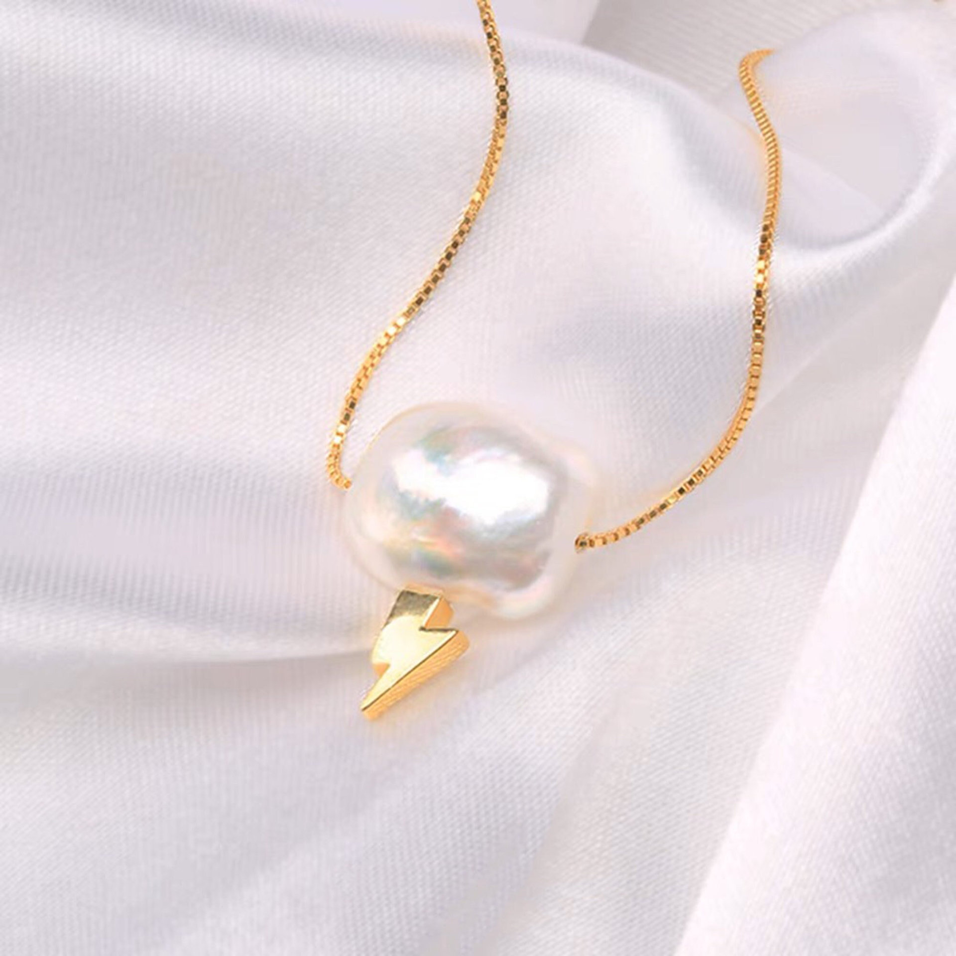 Natural Freshwater Pearl Cloud Baroque Clavicle Chain Earrings - 4