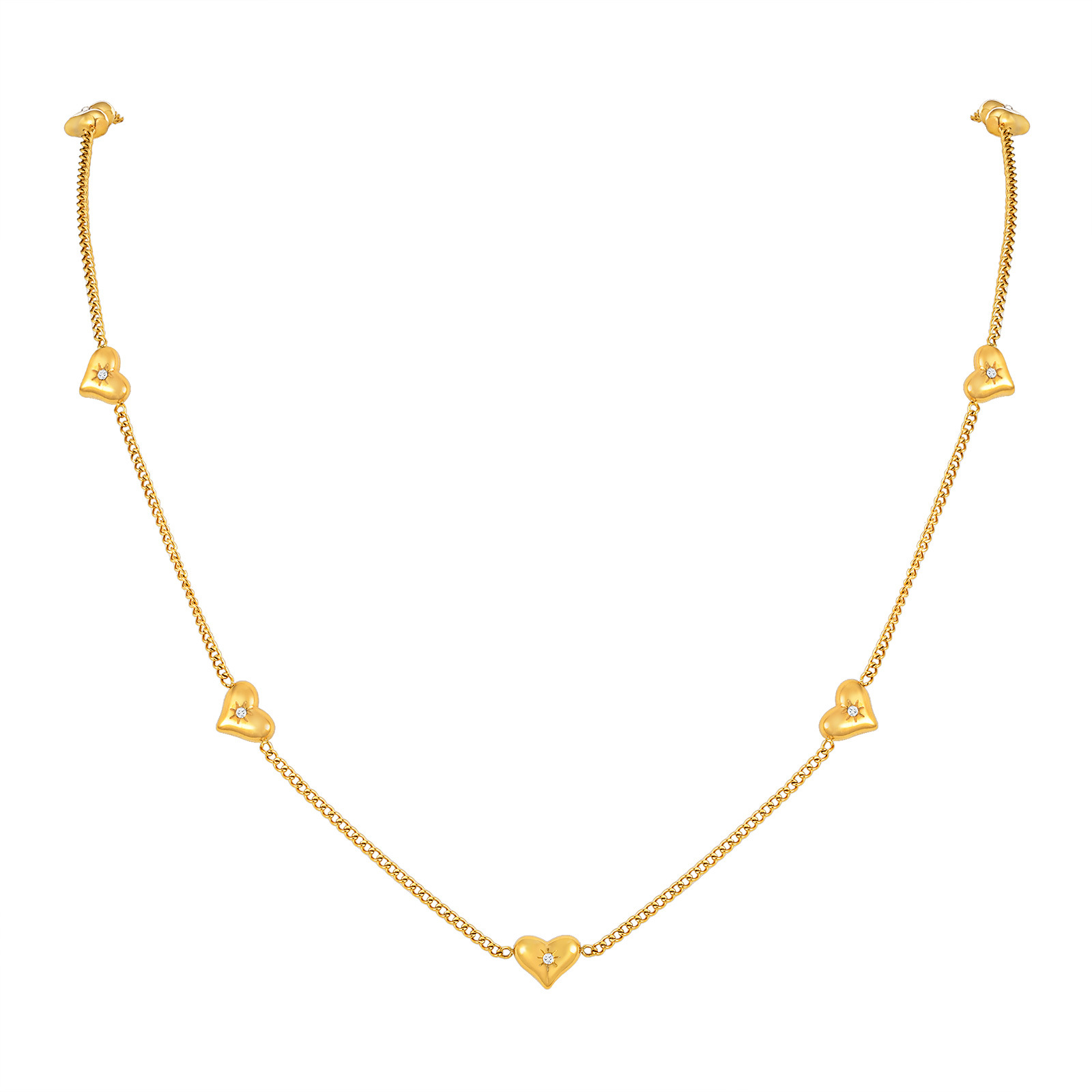 Women's Fashion Loving Heart Zircon Necklace