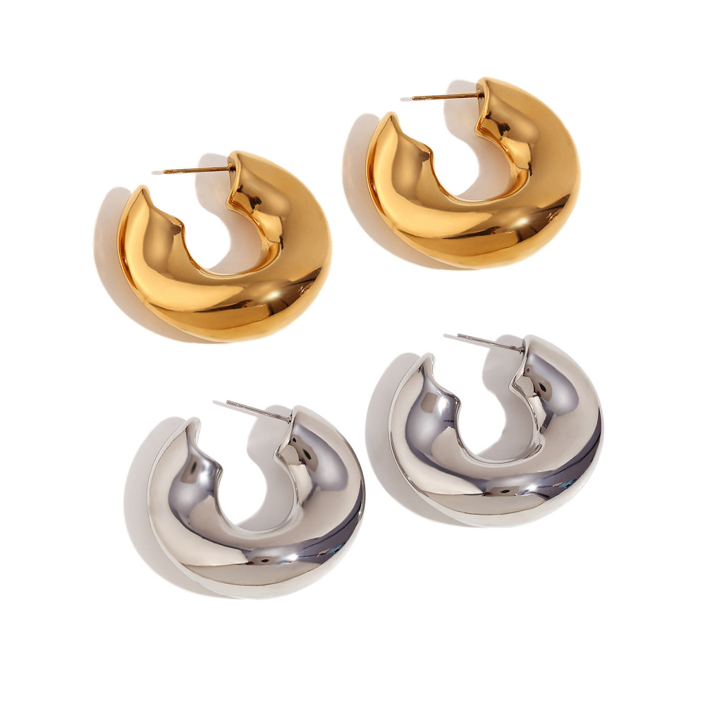 Women's Simple High-grade Hollow Irregular Stainless Steel Earrings