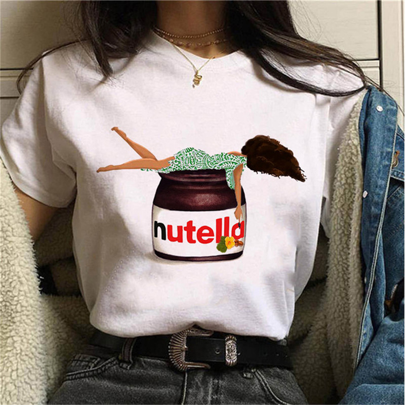 T-shirt Short Sleeve Cute Cartoon Peanut Butter Printed Women's Top