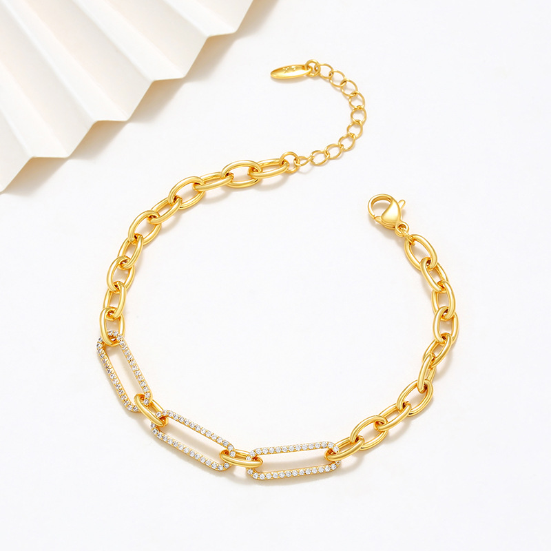 European And American Fashion Metal Thick Chain Bracelet Female Light Luxury Minority