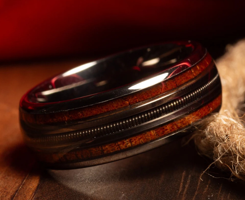 Fashion New Double Wood Grain Ring