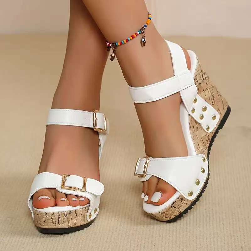 Buckle-Strap Studded Sandals, picture 3 of 5