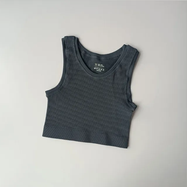 Seamless Single layer Sports I shaped Vest Women's Quick drying Running Gray Blue - Shop at LoveMi