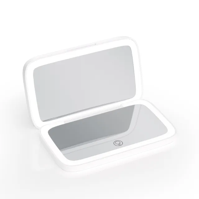 Portable Led Make up Mirror Luminous Mirror Double sided With Light Led Make up Mirror With Light White - Shop at LoveMi