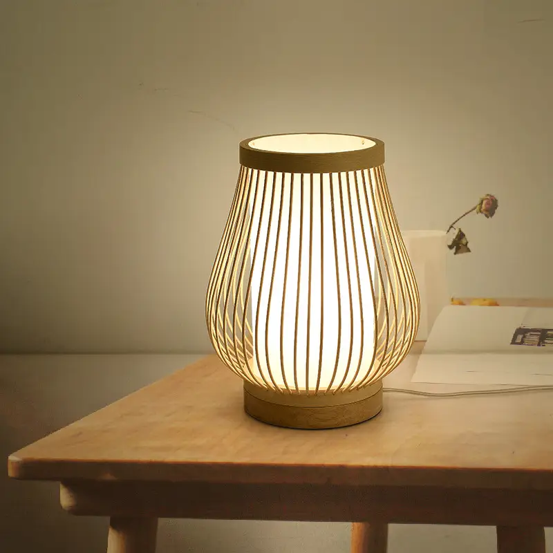 Typhoon-themed Bedroom Instagrammable Vintage Decor Bamboo Woven Lamp