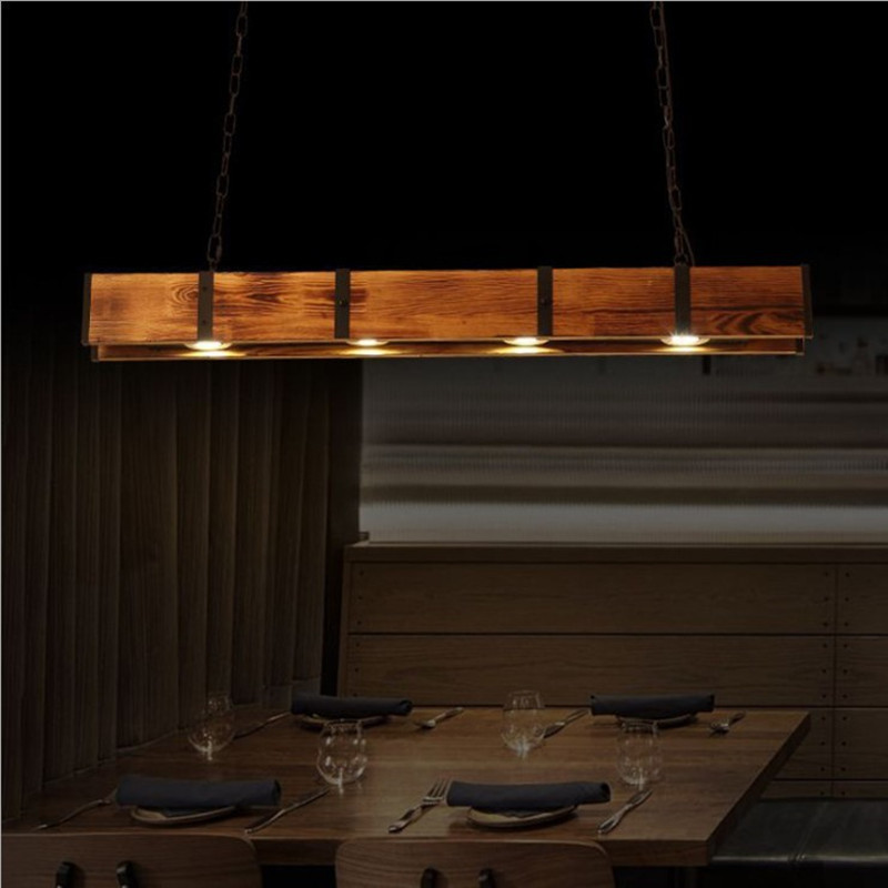Retro Industrial Style Minimalist Wooden Pendant Light