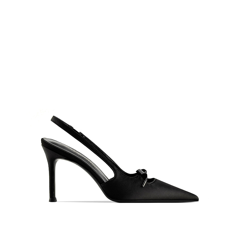 Womens Hollow-out Bow High Heels