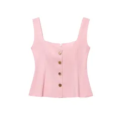 Women's Elastic Tank Top - Pink - View 1