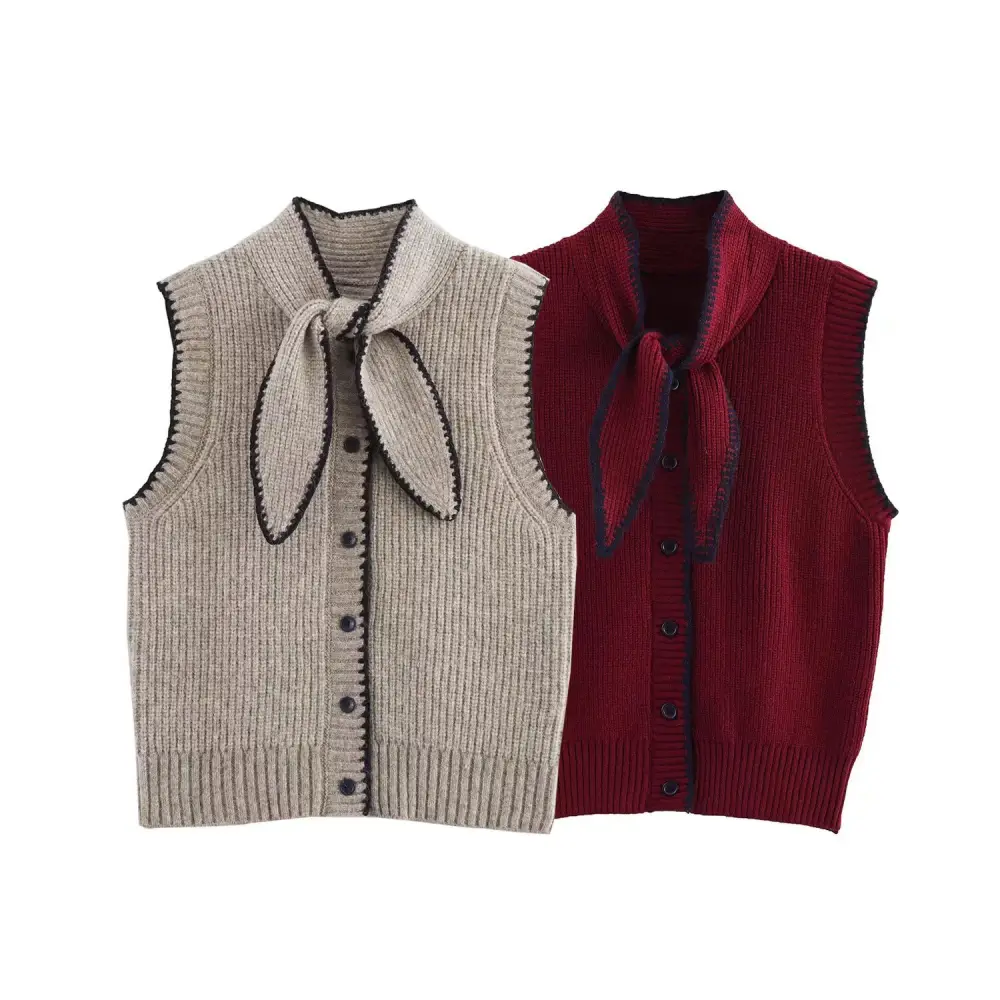 Women's French Fashion Bowknot Decoration Vest
