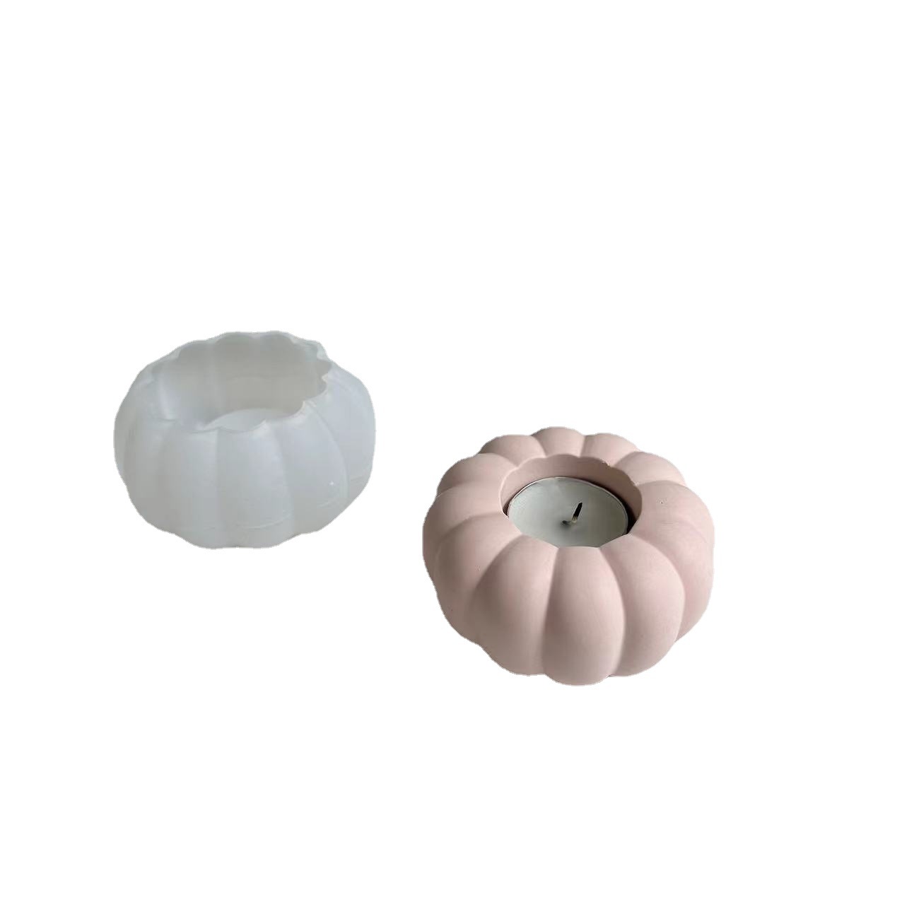 Pumpkin candle holder silicone mold (pumpkin candlestick