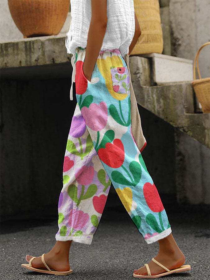 Women's Digital Printing Bubble Crepe Trousers Y Style Xxxl - Shop at LoveMi