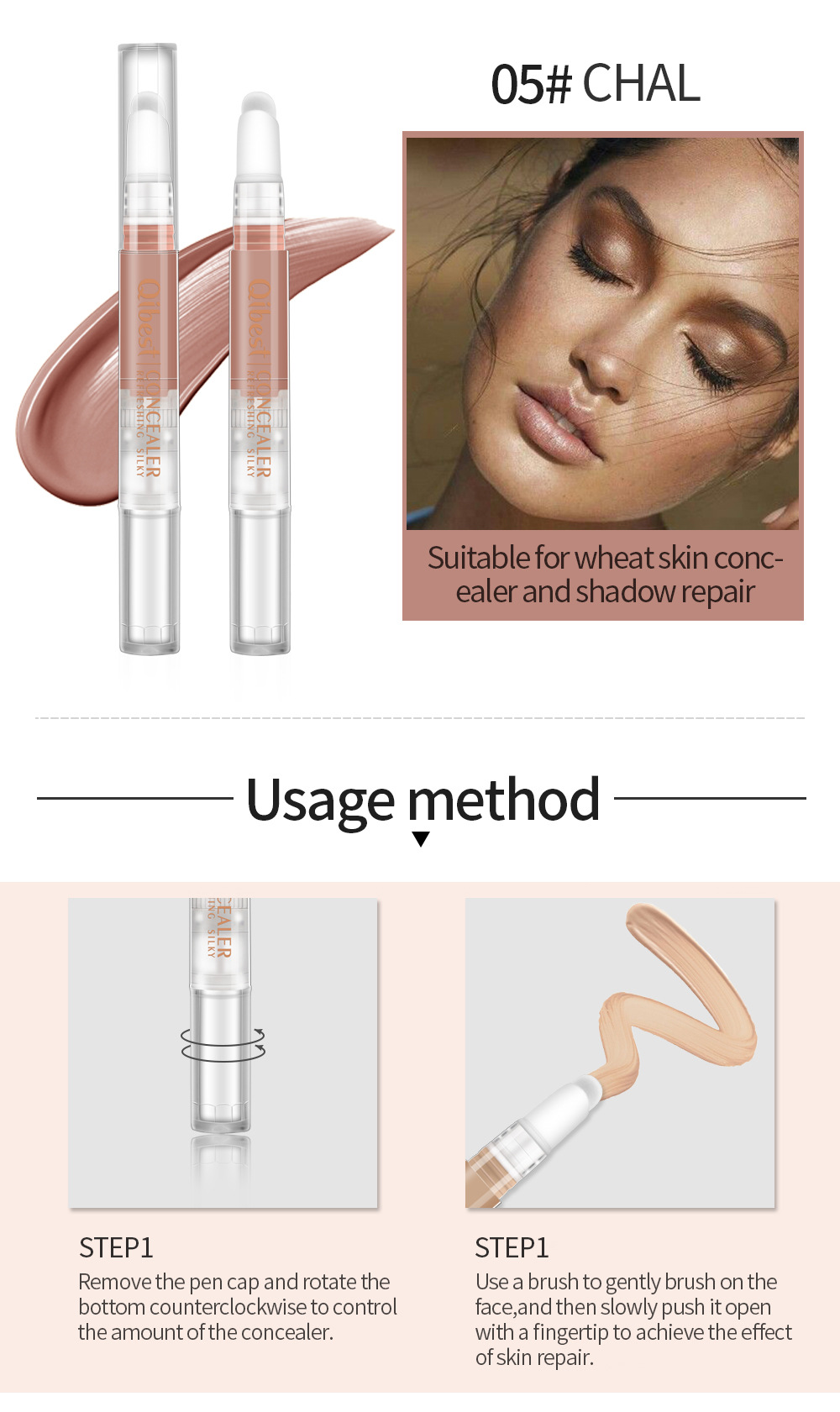 Title 8, Drehbarer wasserfester Concealer-Stick für make...