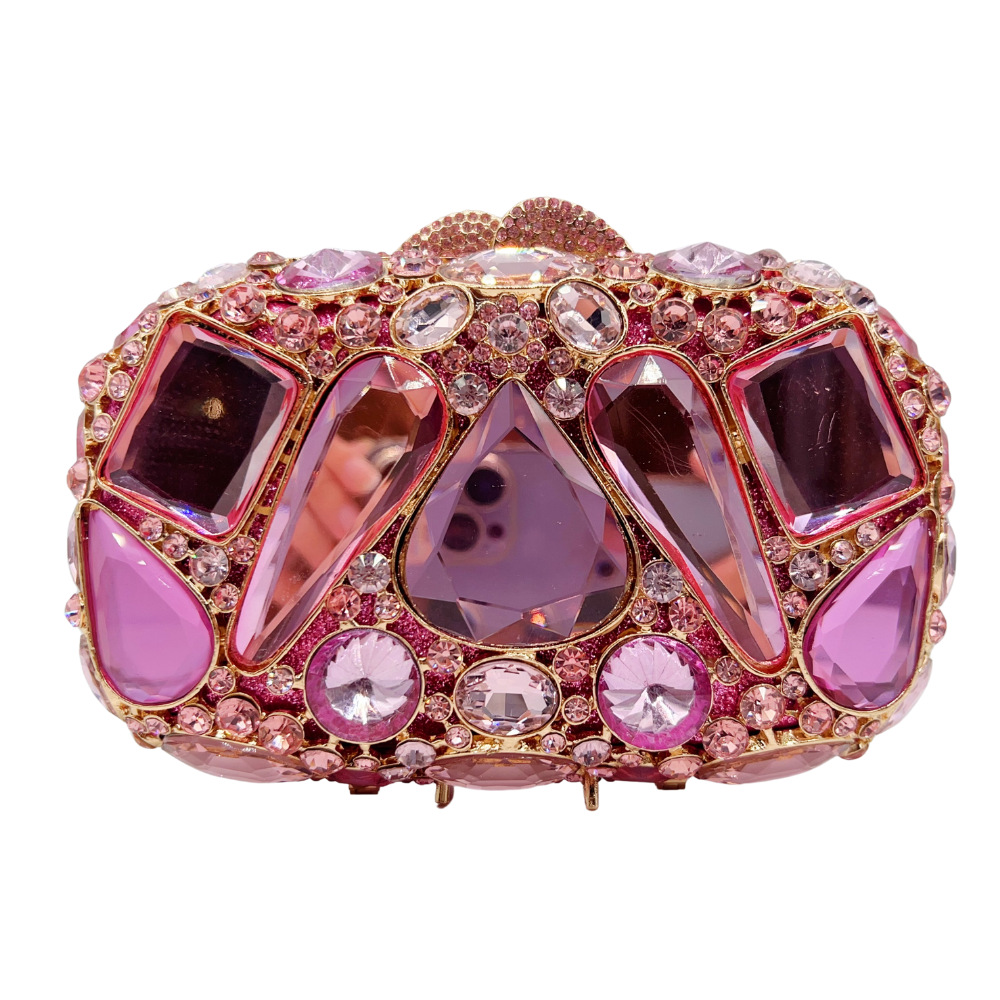 Diamond-Encrusted Evening Bag Glass Diamond Womens Clutch
