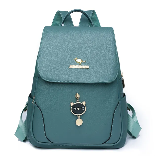 Casual Leather Women's Advanced Texture Backpack Blue - Shop at LoveMi