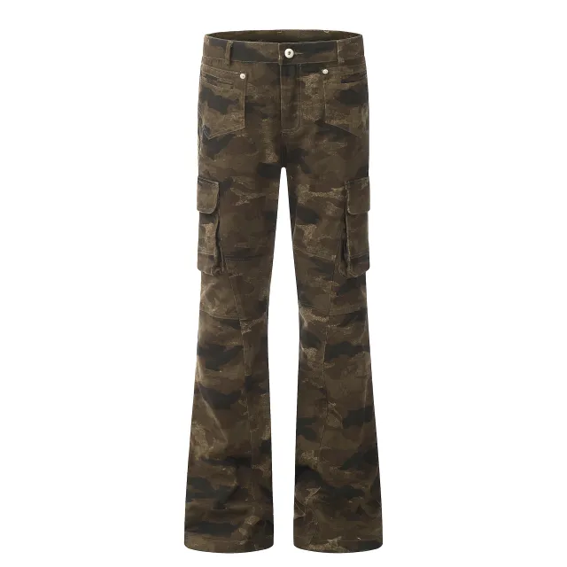 Women's Retro Slim Washed Camouflage Pants Camouflage - Shop at LoveMi