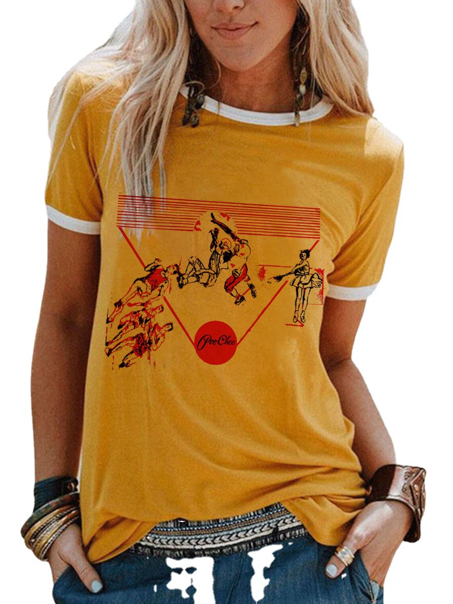 Pee Chee Folder Printed Short-sleeved T-shirt For Women