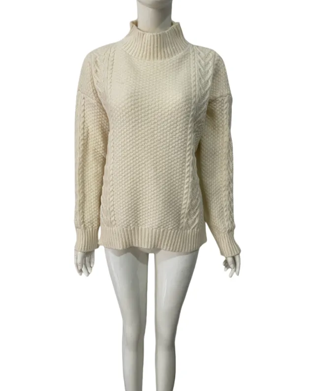 Solid color Womens Sweater With A Front Slit And A Longer Back Hem Beige - Shop at LoveMi