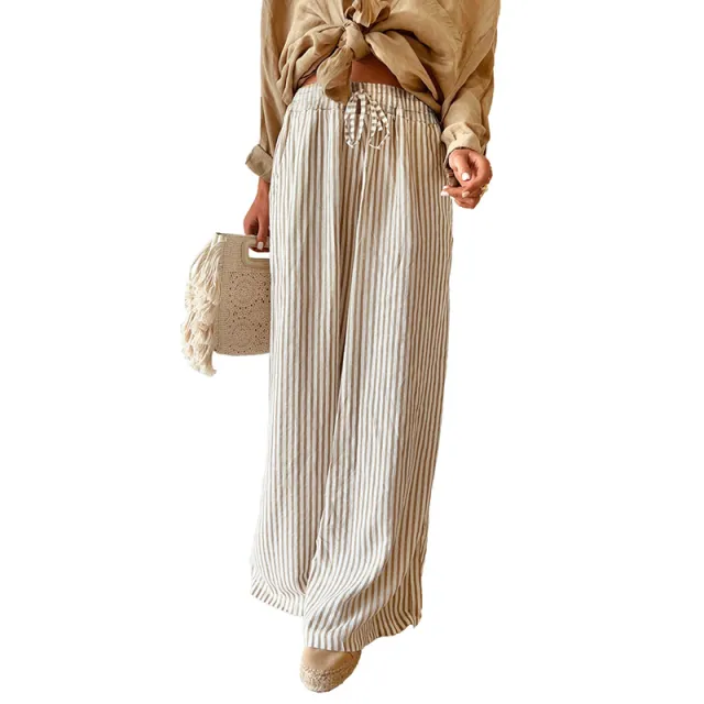 Fashion Striped Drawstring Casual Pants For Women Lc7712862P1619 - Shop at LoveMi