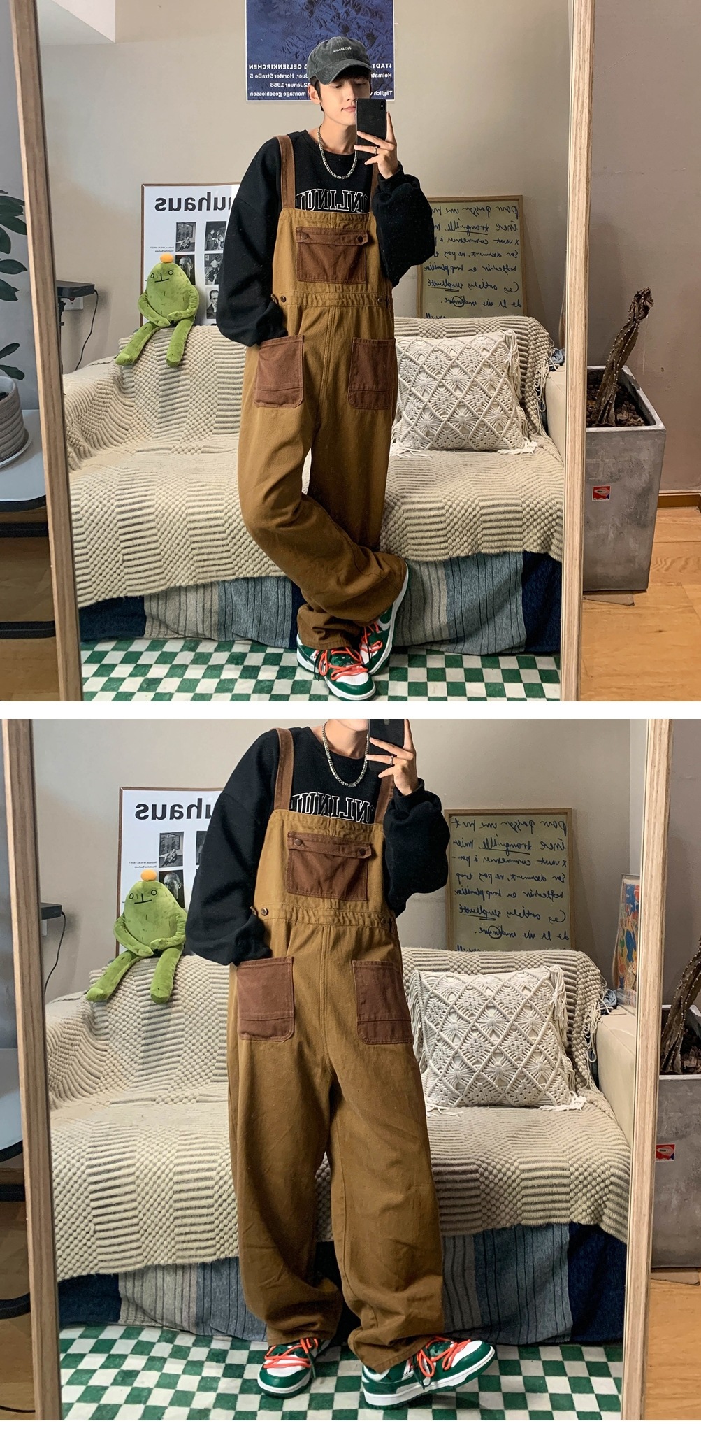 Men's Vintage Casual Wide-leg American Overalls 6800bd2d B458 475c Bff9 De469fad63ed