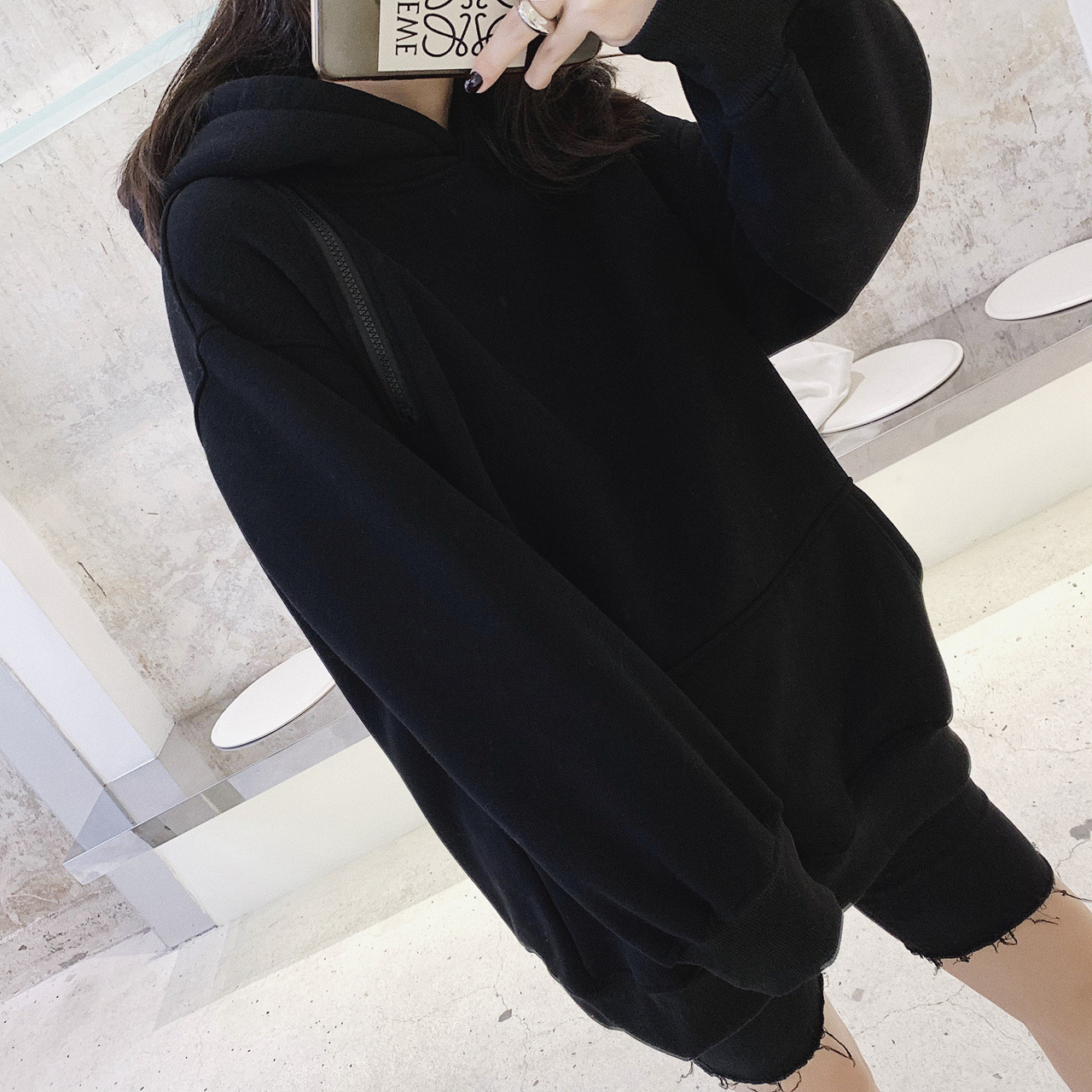 Title 6, Off-the-shoulder zipper sweater