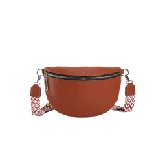 Large-capacity Soft-leather Shoulder Crossbody Bag - Brown - View 1