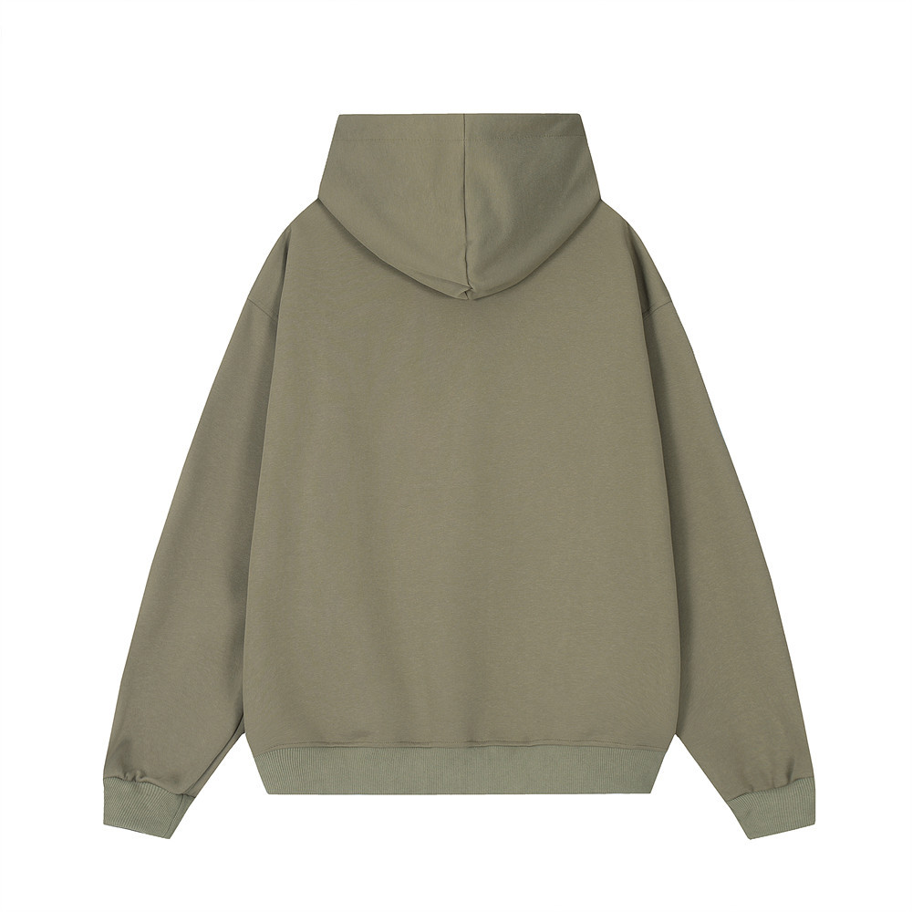 Two-way Zipper Stitching Velvet Padded Hooded Sweatshirt Men's