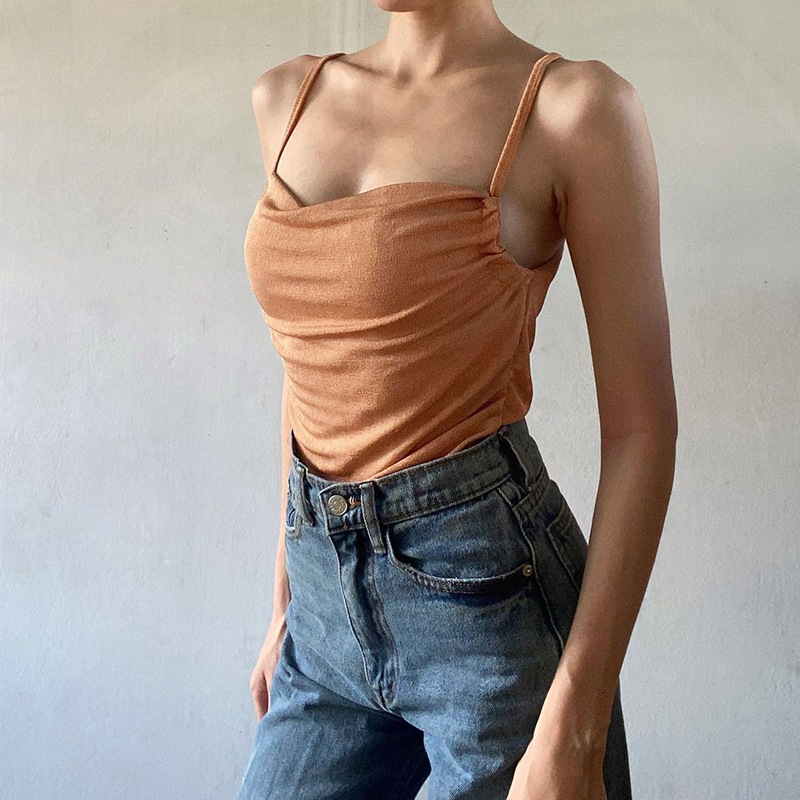 Fashion Women's Slim T-shirt With Suspenders