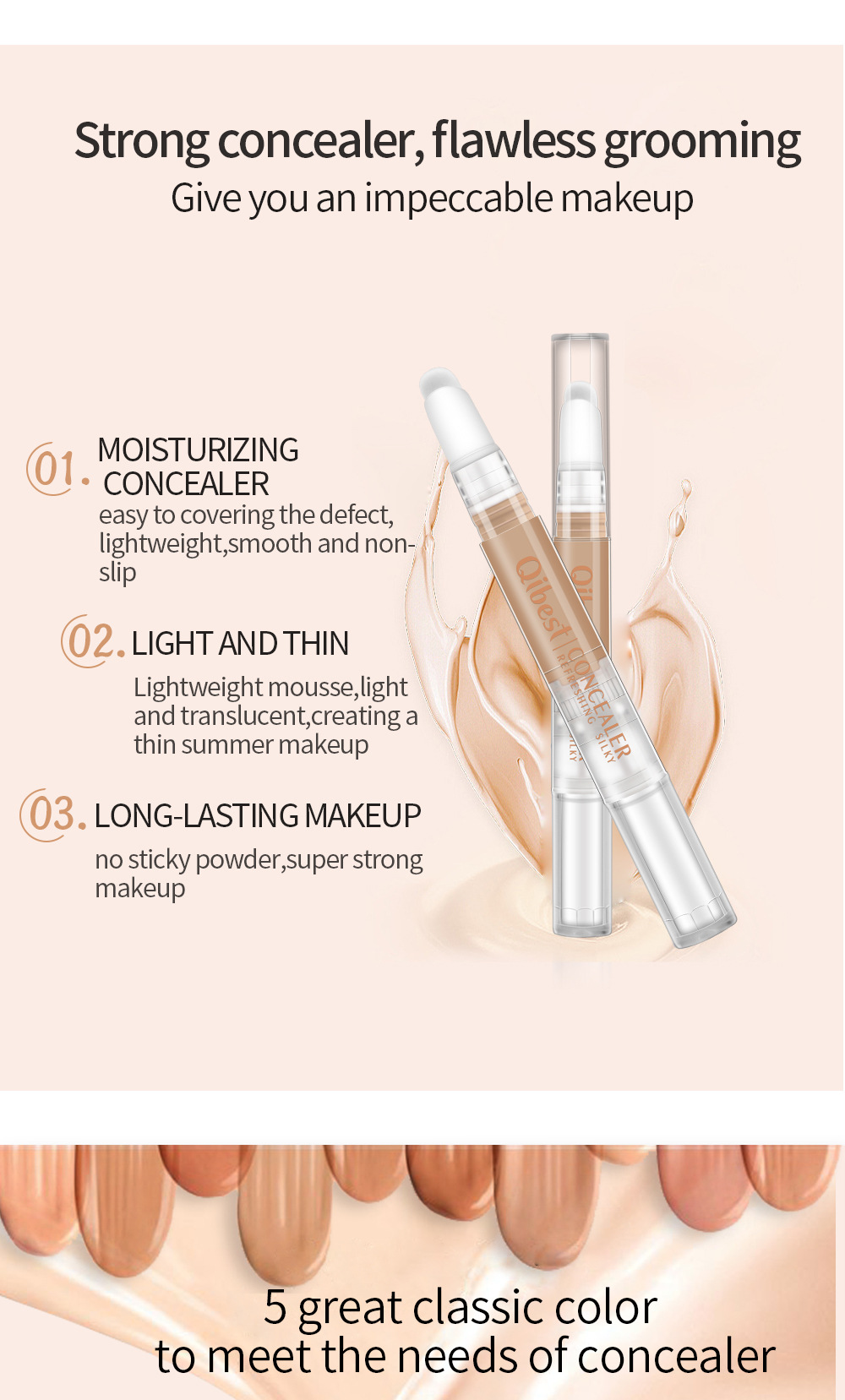 Title 4, Drehbarer wasserfester Concealer-Stick für make...