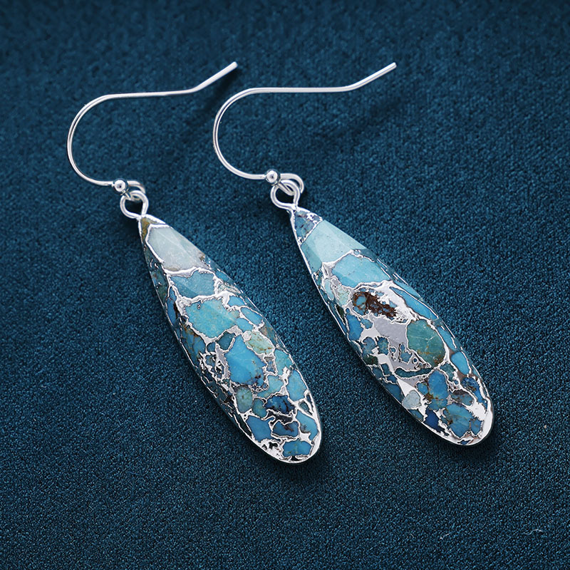 Women's Fashion Turquoise Long Drop Bohemian Earrings