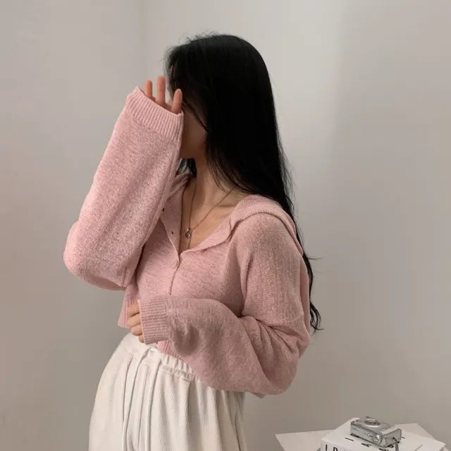 Cardigan Coat For Women Autumn Sweater Design Sense Niche High Sense Pink - Shop at LoveMi