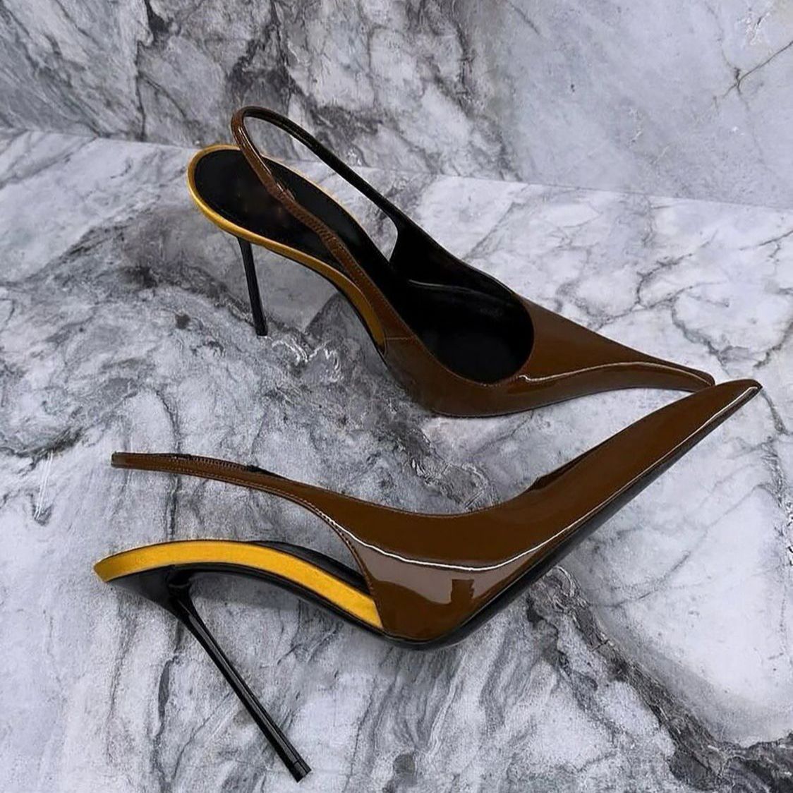 Pointed-Toe Low-Heel Sandals