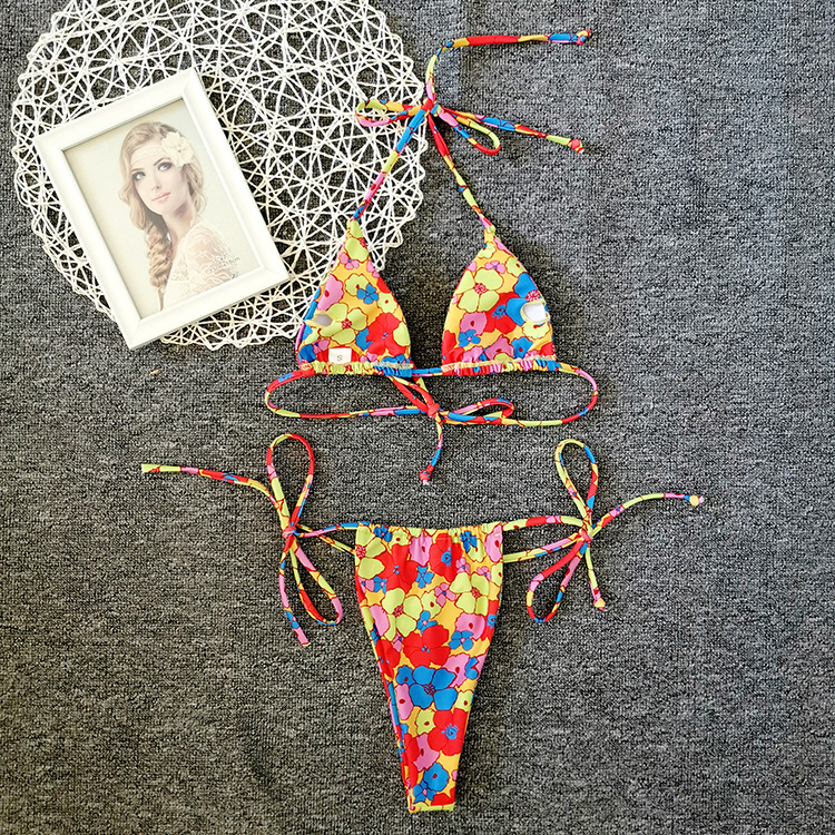 Title 9, Damen Bikini mit Blumenmuster und Kordelzug, de...